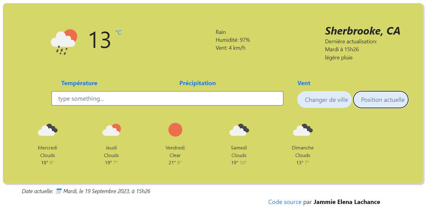 Application météo