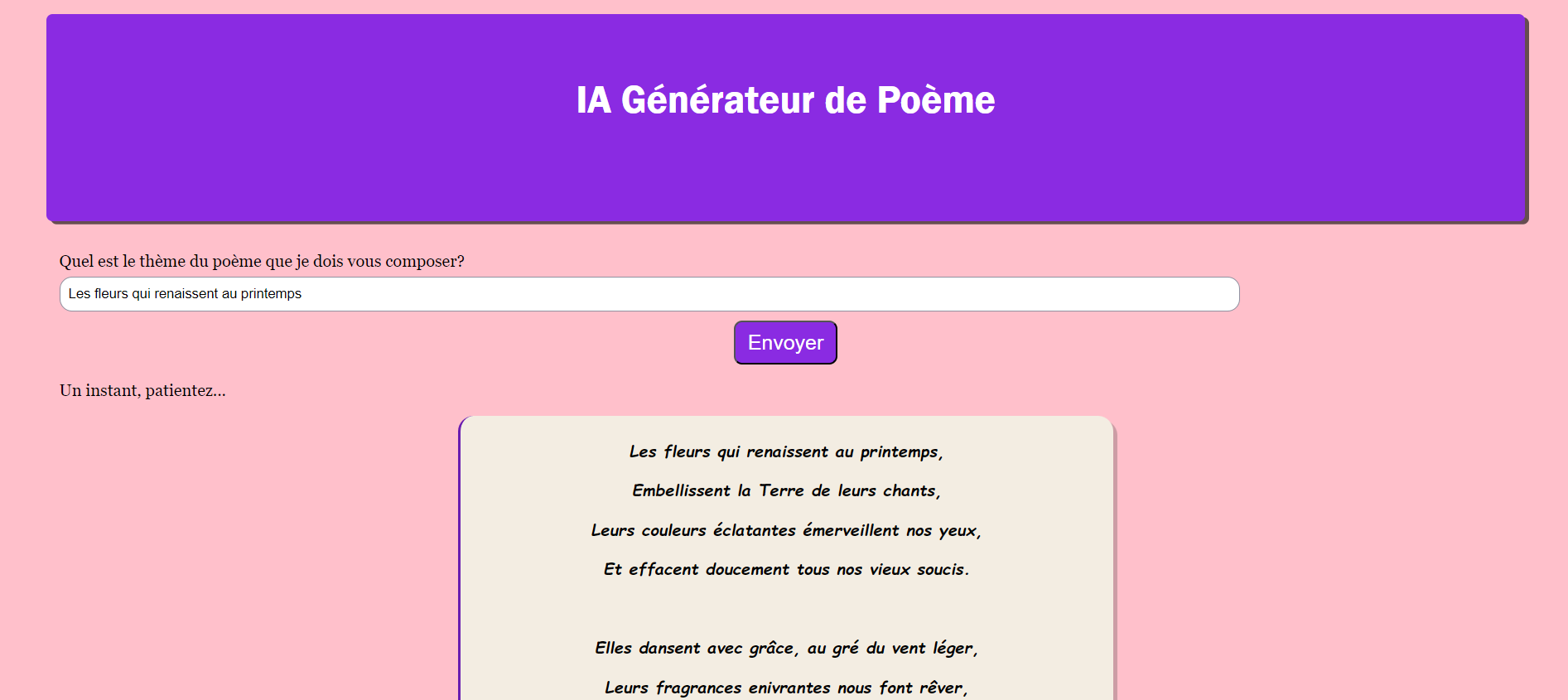 Générateur de poème intelligent